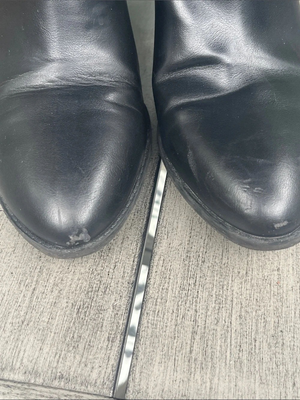 Tommy Hilfiger Black Leather Ankle Booties with Signature Stripe